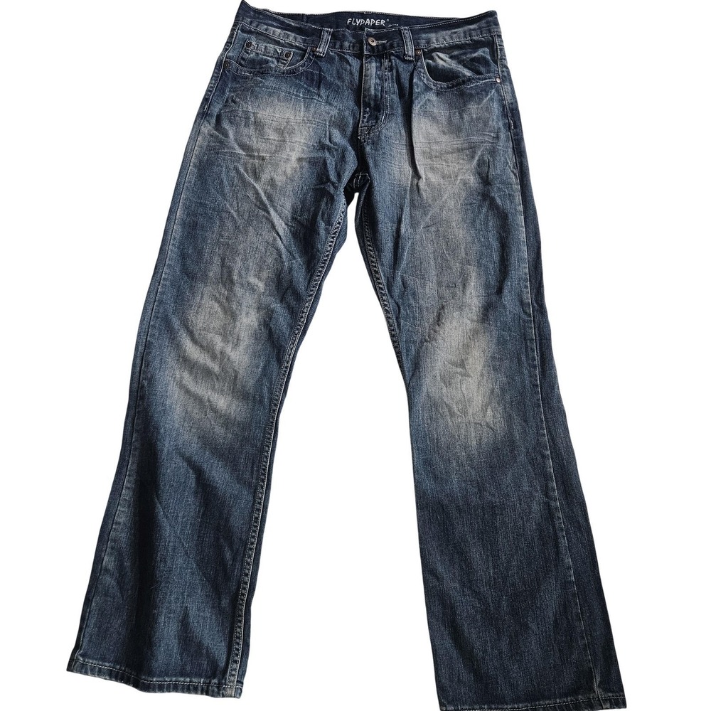 Flypaper Pants Mens 33x32 Blue Bootcut Denim 5 Pocket Casual Medium Wash Jeans